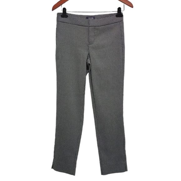 Nydj Straight Leg Trouser Print Black White 0 - Picture 11 of 11